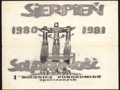 Plakat na 1 rocznicę porozumień 1981 (Wojewódzka i Miejska...
